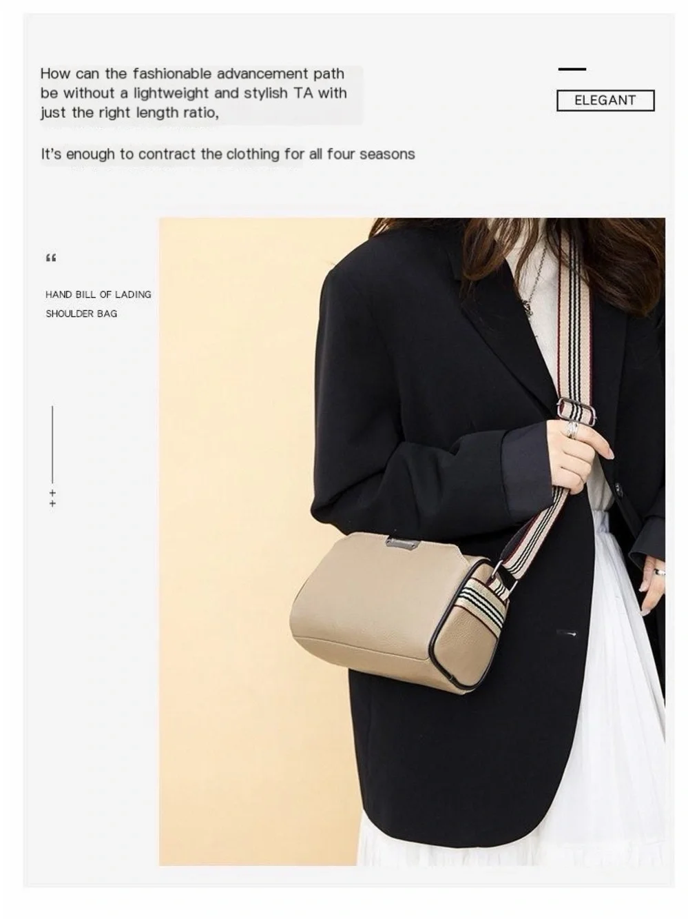 Textured Green Genuine Leather Crossbody Bag with Striped Strap